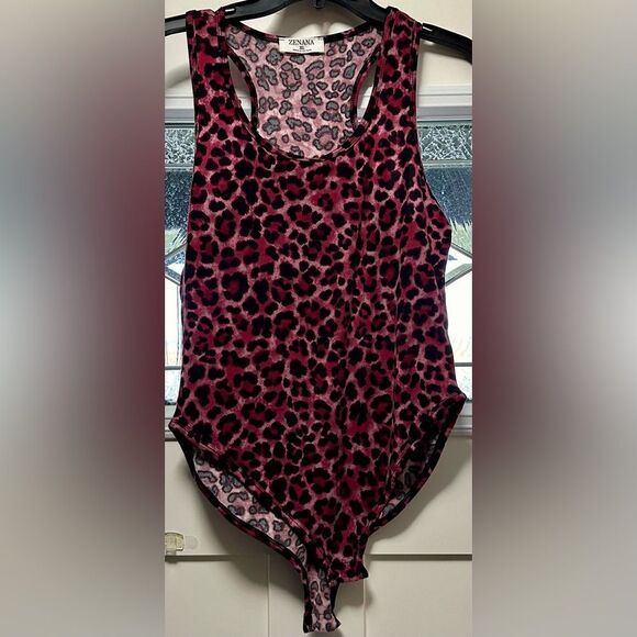 Zenana Body Suit Size: XL Pink Leopard Woman's (2) - Picture 1 of 2